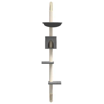 Kattenmeubel Wandgemonteerd Met Krabpaal 187 Cm Donkergrijs