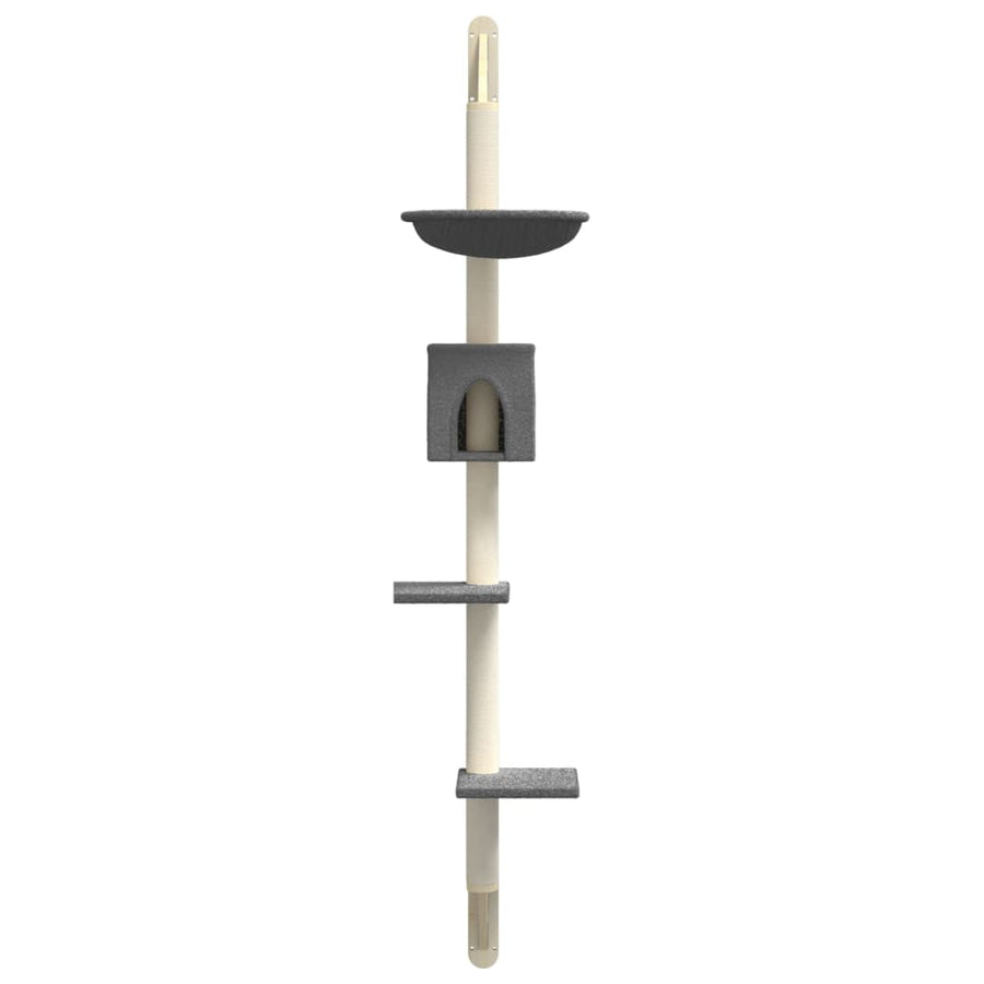 Kattenmeubel Wandgemonteerd Met Krabpaal 187 Cm Donkergrijs