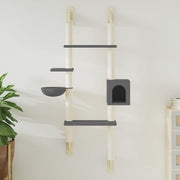 Kattenmeubel wandmontage 180 cm donkergrijs