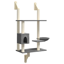 Kattenmeubel Wandgemonteerd Met Krabpaal 153 Cm Donkergrijs