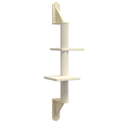 Kattenmeubel Wandgemonteerd Met Krabpaal 108 Cm Kleurig Crème
