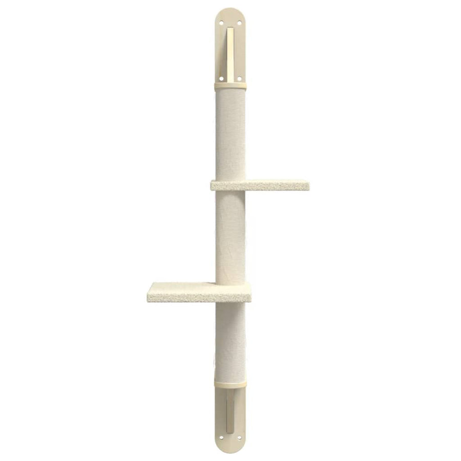 Kattenmeubel Wandgemonteerd Met Krabpaal 108 Cm Kleurig Crème