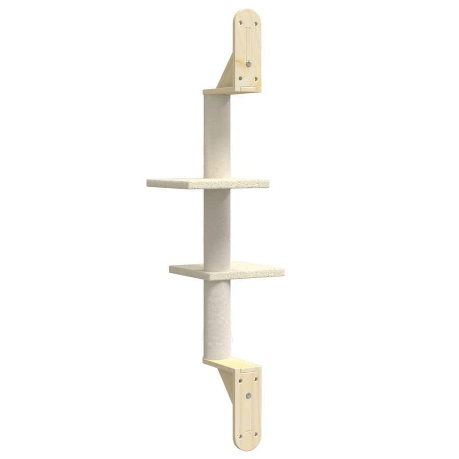 Kattenmeubel Wandgemonteerd Met Krabpaal 108 Cm Kleurig Crème