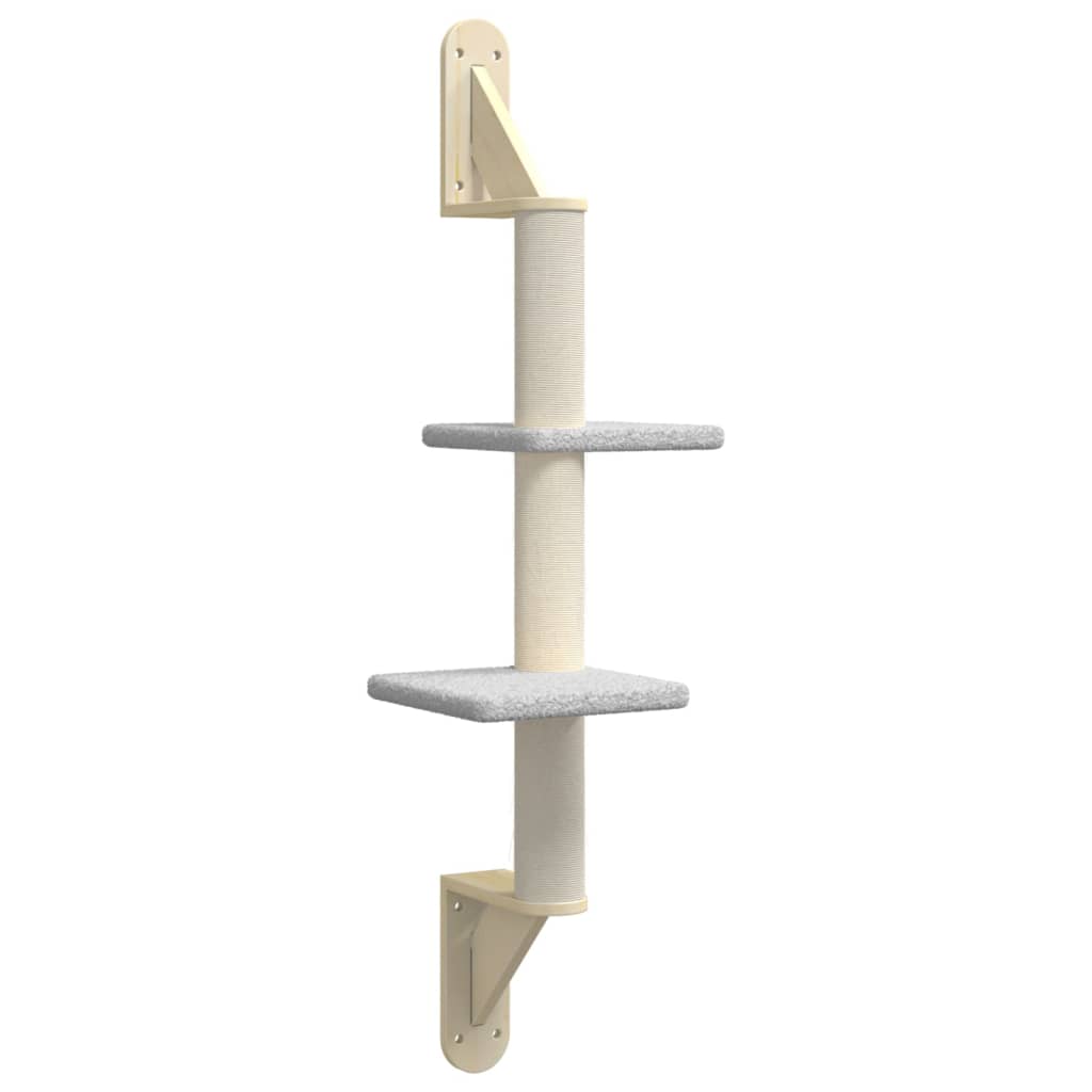 Kattenmeubel Wandgemonteerd Met Krabpaal 108 Cm Lichtgrijs