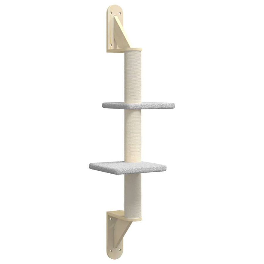 Kattenmeubel Wandgemonteerd Met Krabpaal 108 Cm Lichtgrijs