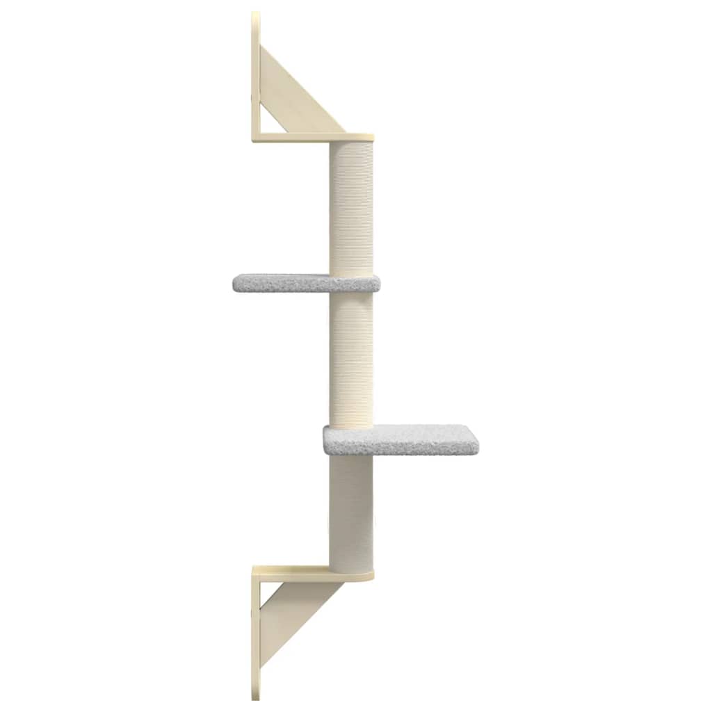 Kattenmeubel Wandgemonteerd Met Krabpaal 108 Cm Lichtgrijs