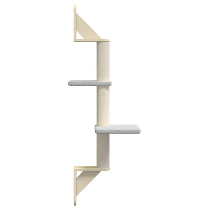 Kattenmeubel Wandgemonteerd Met Krabpaal 108 Cm Lichtgrijs