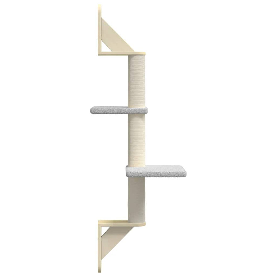 Kattenmeubel Wandgemonteerd Met Krabpaal 108 Cm Lichtgrijs