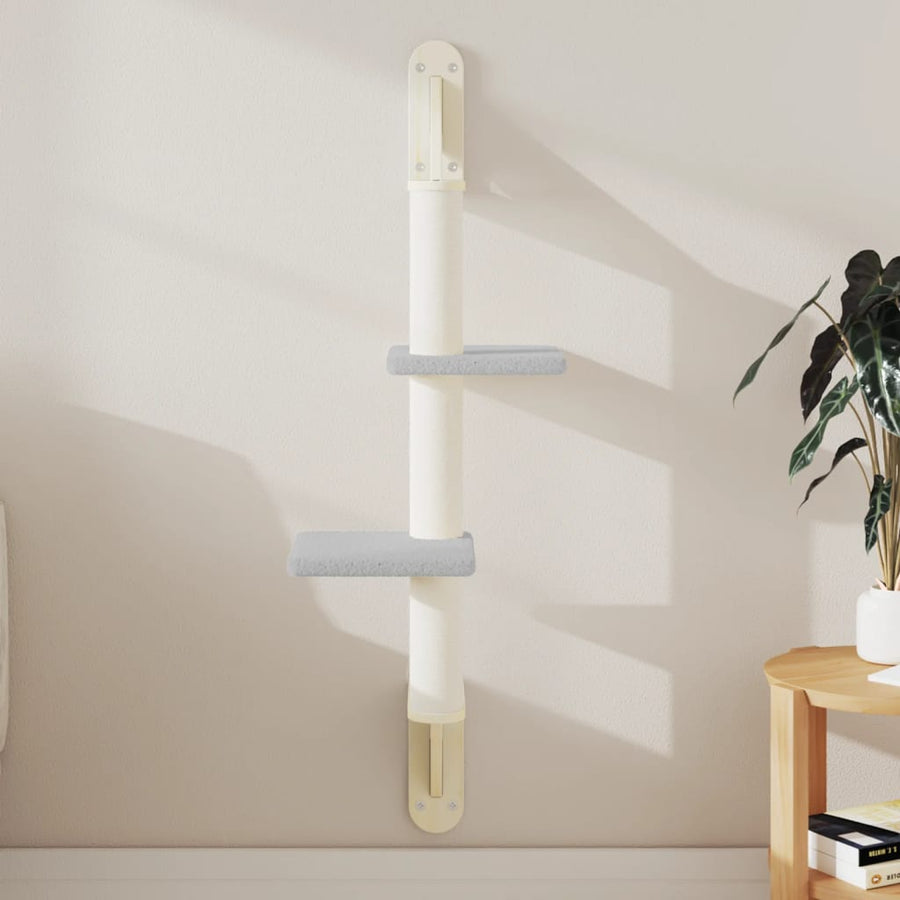 Kattenmeubel Wandgemonteerd Met Krabpaal 108 Cm Lichtgrijs