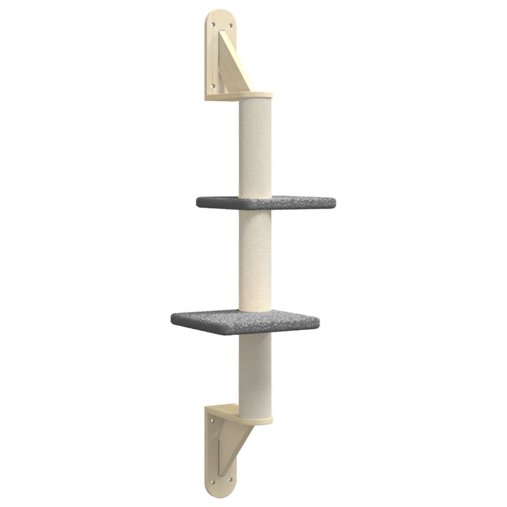 Kattenmeubel Wandgemonteerd Met Krabpaal 108 Cm Donkergrijs