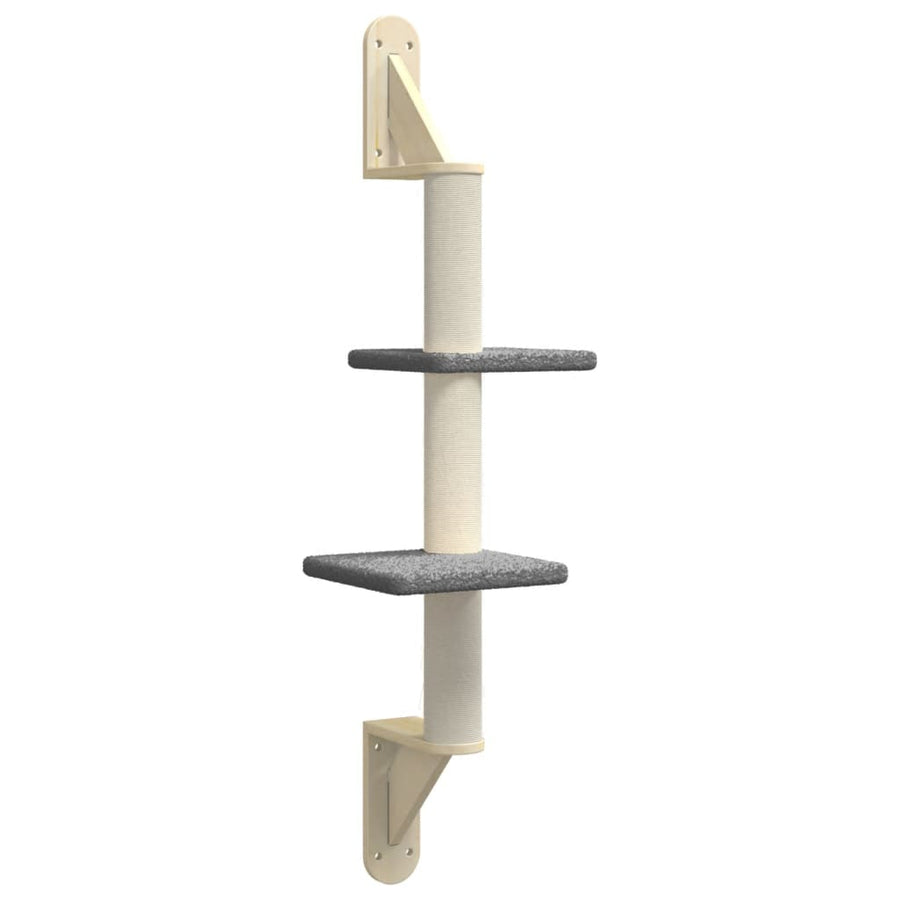 Kattenmeubel Wandgemonteerd Met Krabpaal 108 Cm Donkergrijs