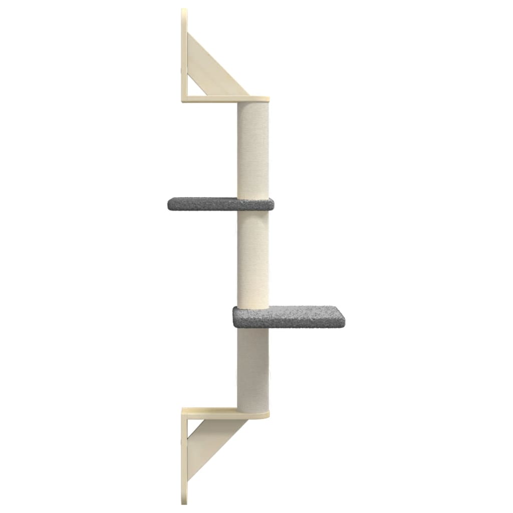 Kattenmeubel Wandgemonteerd Met Krabpaal 108 Cm Donkergrijs