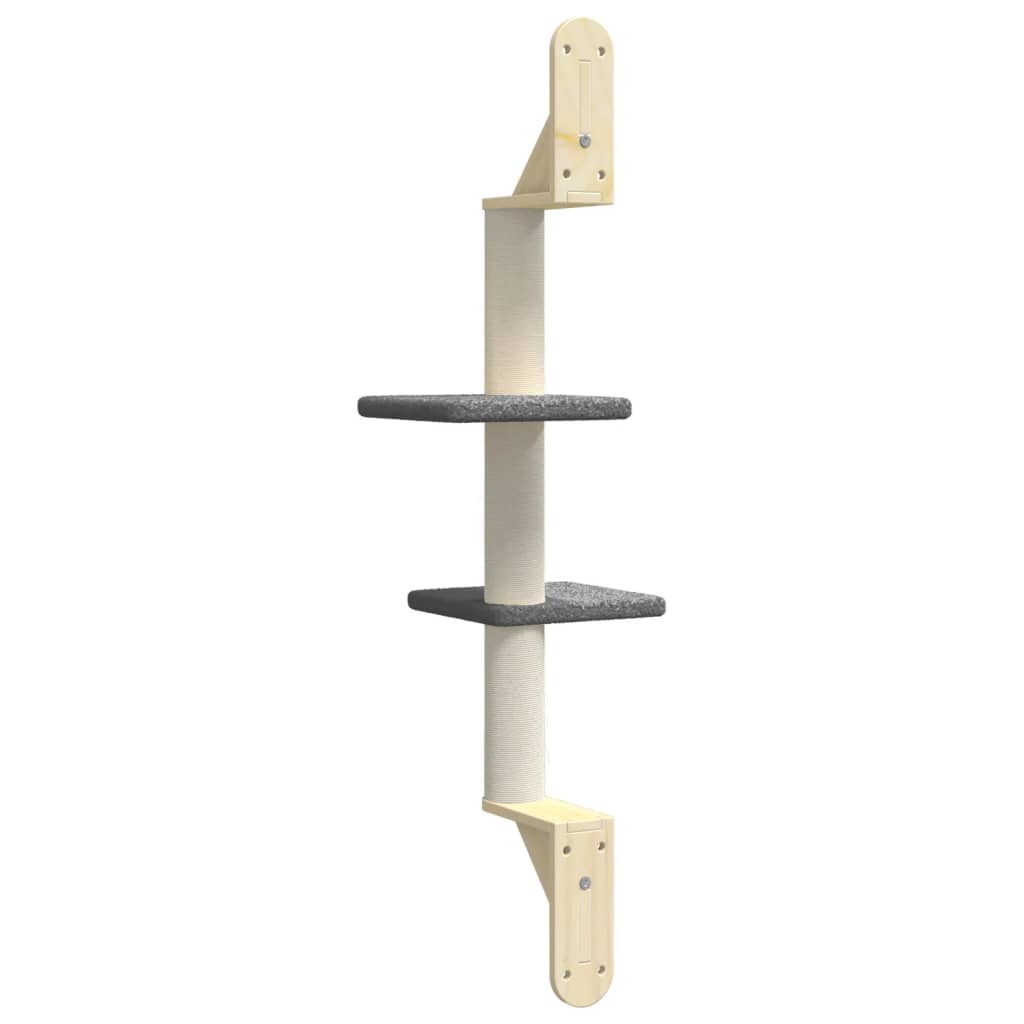 Kattenmeubel Wandgemonteerd Met Krabpaal 108 Cm Donkergrijs