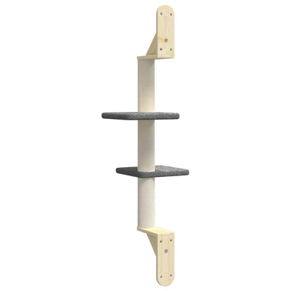 Kattenmeubel Wandgemonteerd Met Krabpaal 108 Cm Donkergrijs