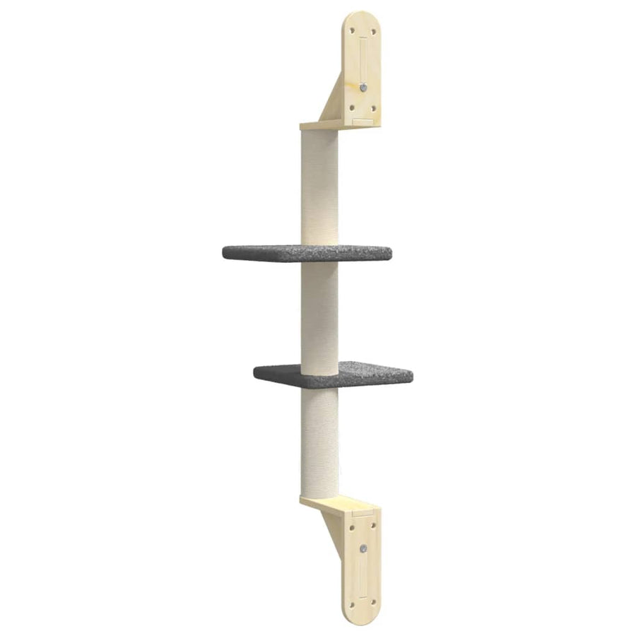 Kattenmeubel Wandgemonteerd Met Krabpaal 108 Cm Donkergrijs