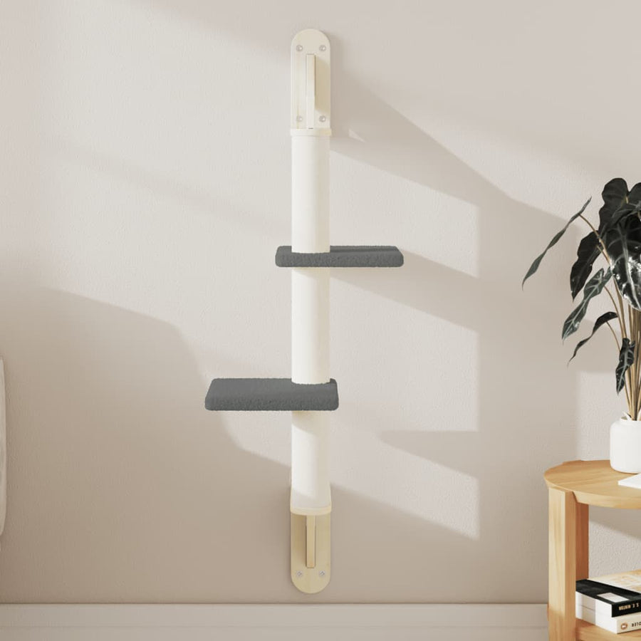 Kattenmeubel Wandgemonteerd Met Krabpaal 108 Cm Donkergrijs
