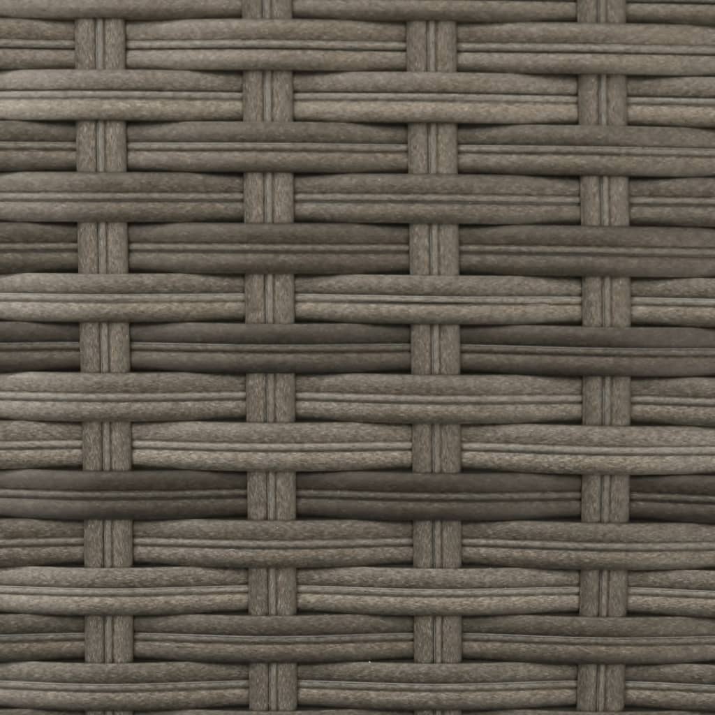 Tuinbank 2-zits met parasol en voetenbanken poly rattan grijs