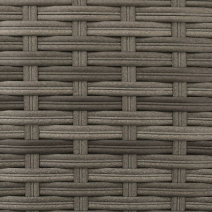 Tuinbank 2-zits met parasol en voetenbanken poly rattan grijs