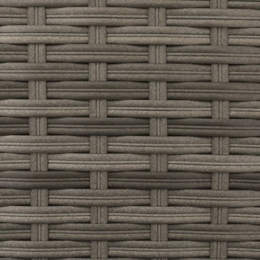 Tuinbank 2-zits met parasol en voetenbanken poly rattan grijs