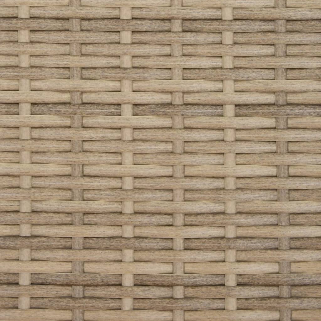 Tuinbank 2-zits met parasol en voetenbanken poly rattan beige