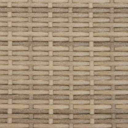 Tuinbank 2-zits met parasol en voetenbanken poly rattan beige