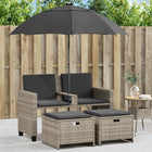 Tuinbank 2-zits poly rattan lichtgrijs