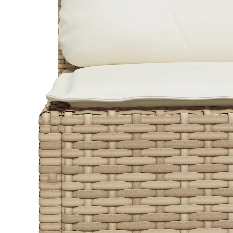 Tuinhoekbank met kussens poly rattan beige