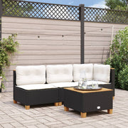 Tuinbank poly rattan zwart zonder armleuning