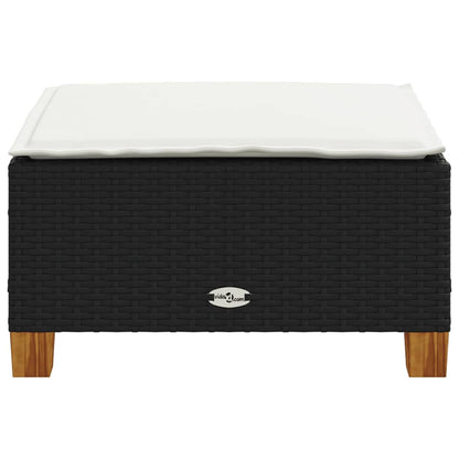 Tuinkruk met kussen 63,5x56x32 cm poly rattan zwart