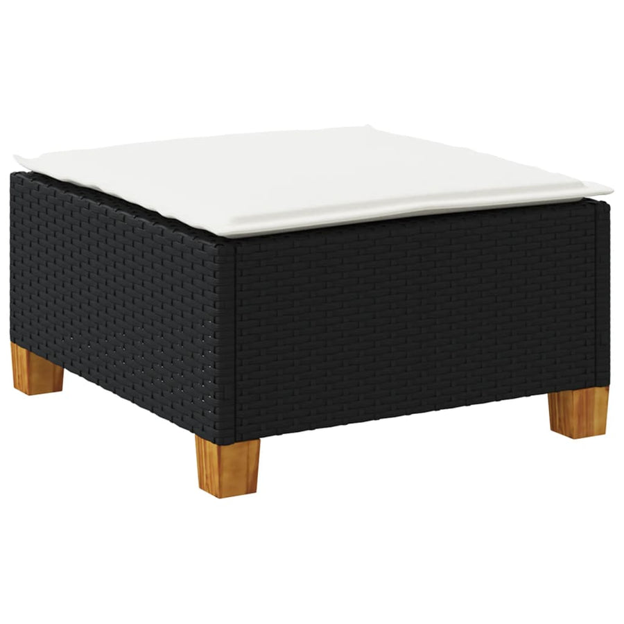 Tuinkruk met kussen 63,5x56x32 cm poly rattan zwart