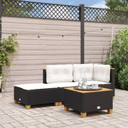 Tuinkruk 63,5x56x32 cm poly rattan zwart met kussen