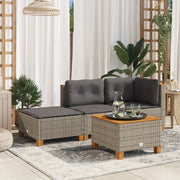 Tuinkruk 63,5x56x32 cm poly rattan grijs met kussen