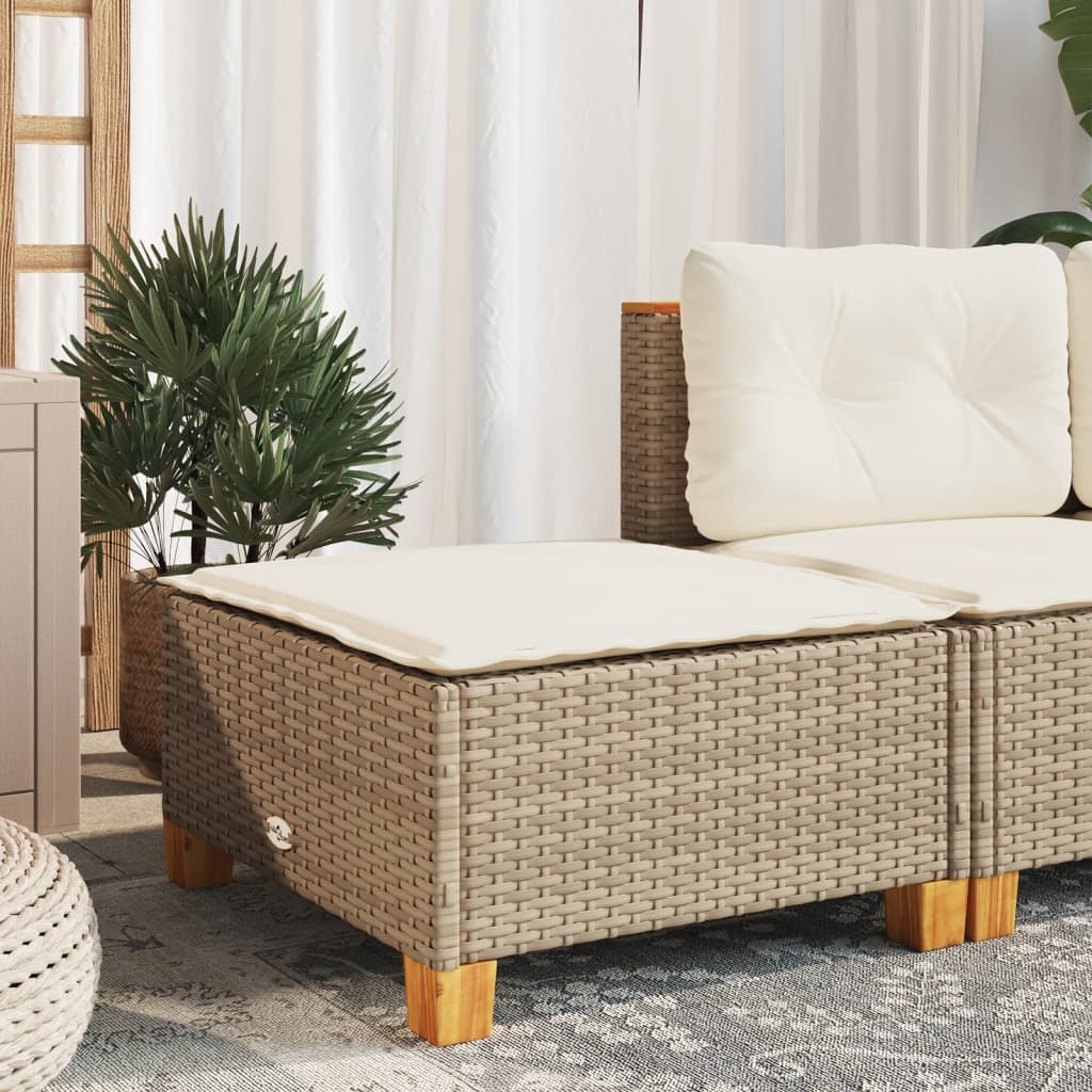 Tuinkruk met kussen 63,5x56x32 cm poly rattan beige