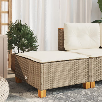Tuinkruk met kussen 63,5x56x32 cm poly rattan beige