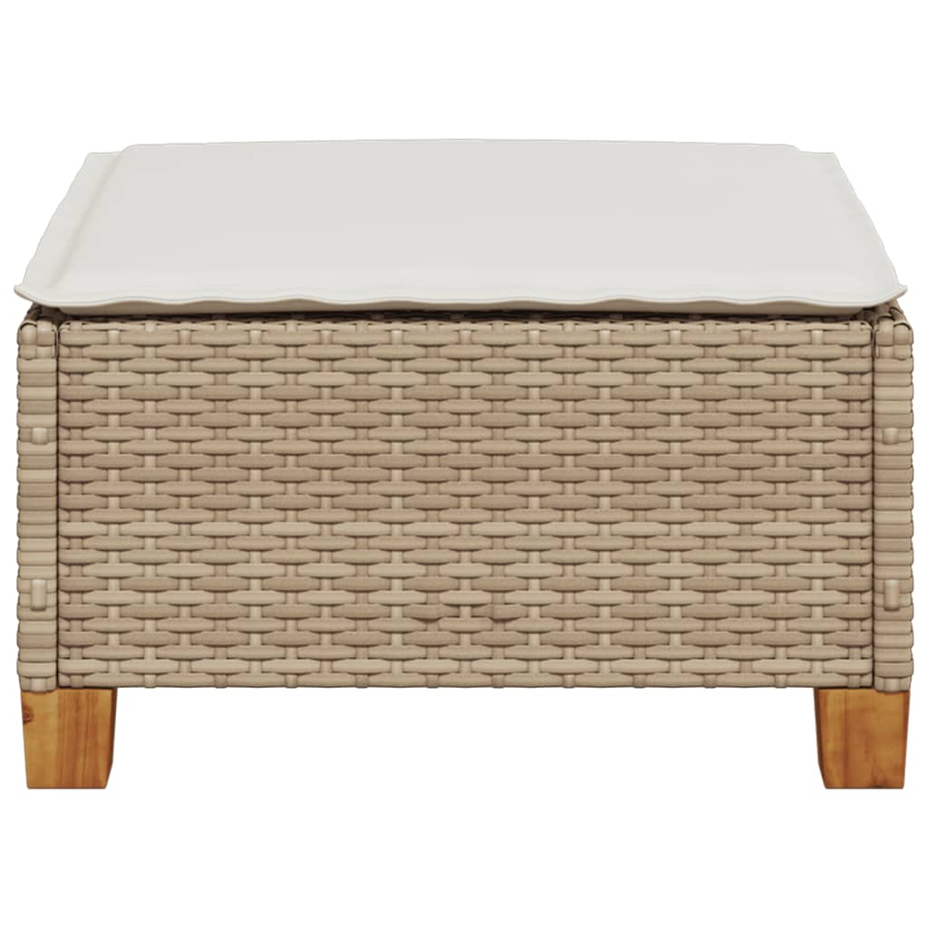 Tuinkruk met kussen 63,5x56x32 cm poly rattan beige