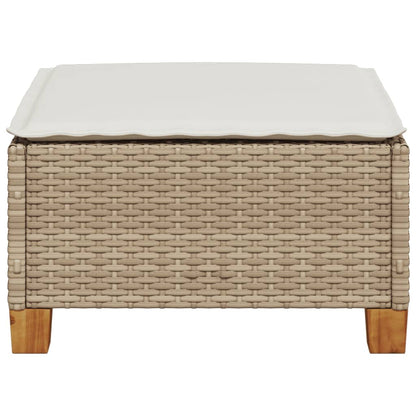 Tuinkruk met kussen 63,5x56x32 cm poly rattan beige