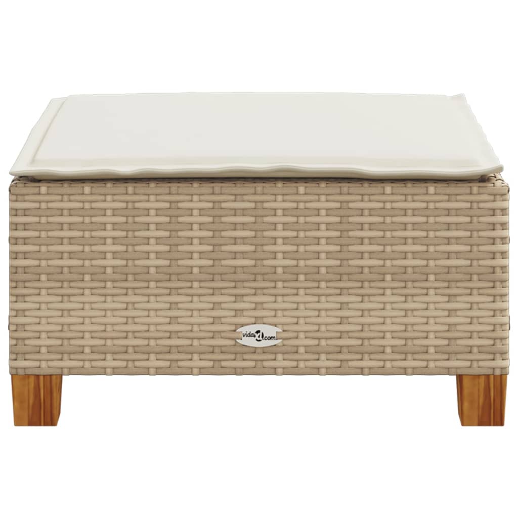 Tuinkruk met kussen 63,5x56x32 cm poly rattan beige