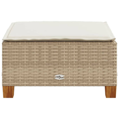 Tuinkruk met kussen 63,5x56x32 cm poly rattan beige