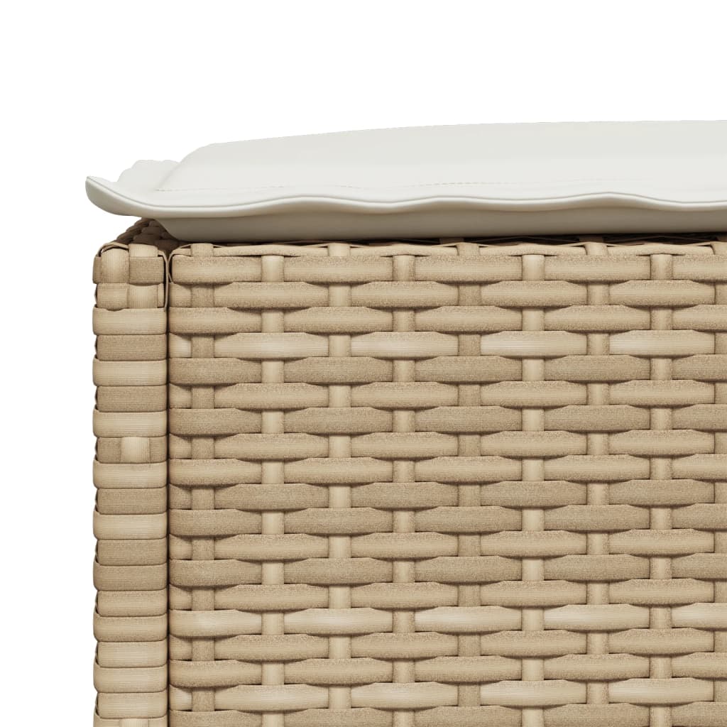 Tuinkruk met kussen 63,5x56x32 cm poly rattan beige