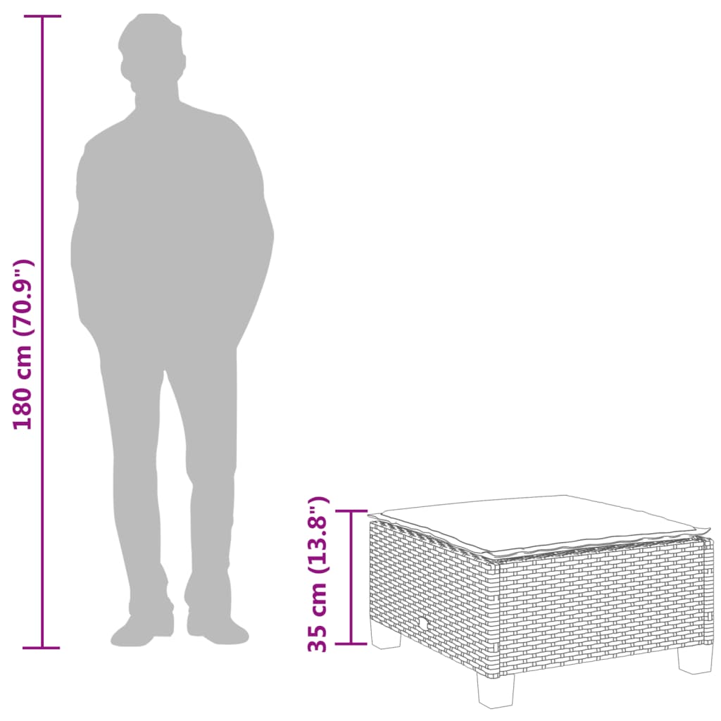 Tuinkruk met kussen 63,5x56x32 cm poly rattan beige