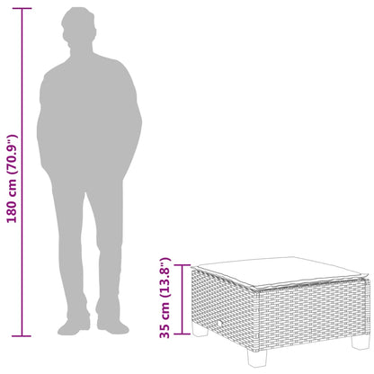 Tuinkruk met kussen 63,5x56x32 cm poly rattan beige