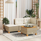 Garden stool with cushion 63.5x56x32 cm poly rattan beige