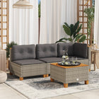 Tuinbank 3-zits poly rattan grijs 190x63x62 cm