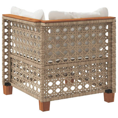 Tuinhoekbank Met Kussens Poly Rattan 1 Beige