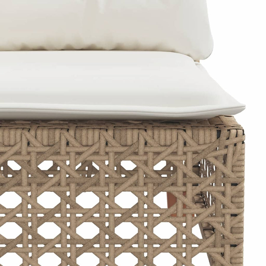 Tuinhoekbank Met Kussens Poly Rattan 1 Beige