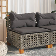 Tuinbank poly rattan grijs 63x63x62 cm