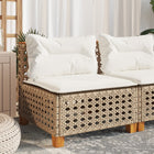 Tuinbank poly rattan beige 63x63x62 cm