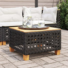 Tuintafel 55x55x36 cm poly rattan acaciahout zwart