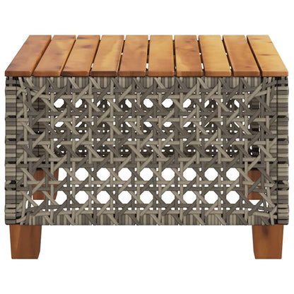Tuintafel 55x55x36 cm poly rattan en acaciahout grijs