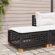 Tuinkruk poly rattan zwart 63,5x56x32 cm met kussen